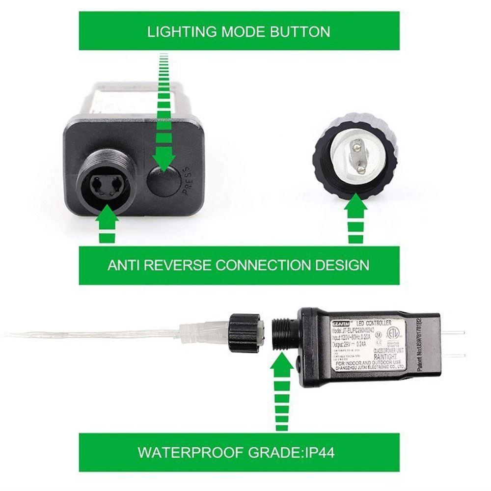 Muvako 1 Dây Đèn led ip65 24v 13m 100 Bóng Ánh Sáng Trắng Ấm Chống Thấm Nước Trang Trí Tiệc Giáng Sinh Ngoài Trời