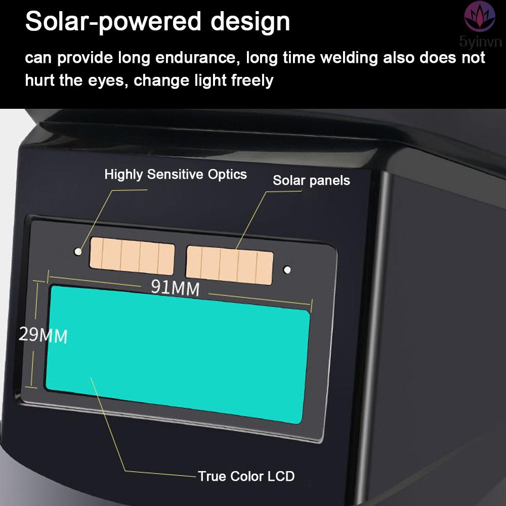 Automatic Dimming Welding Facemask Electric Welding Cap for Large View and High Temperature Resistant Arc Welding