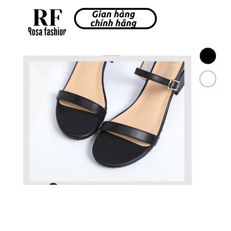 ROSA- Giày Sandal nữ cao gót 3cm quai mảnh gót vuông mũi vuông thời trang - RF.0006