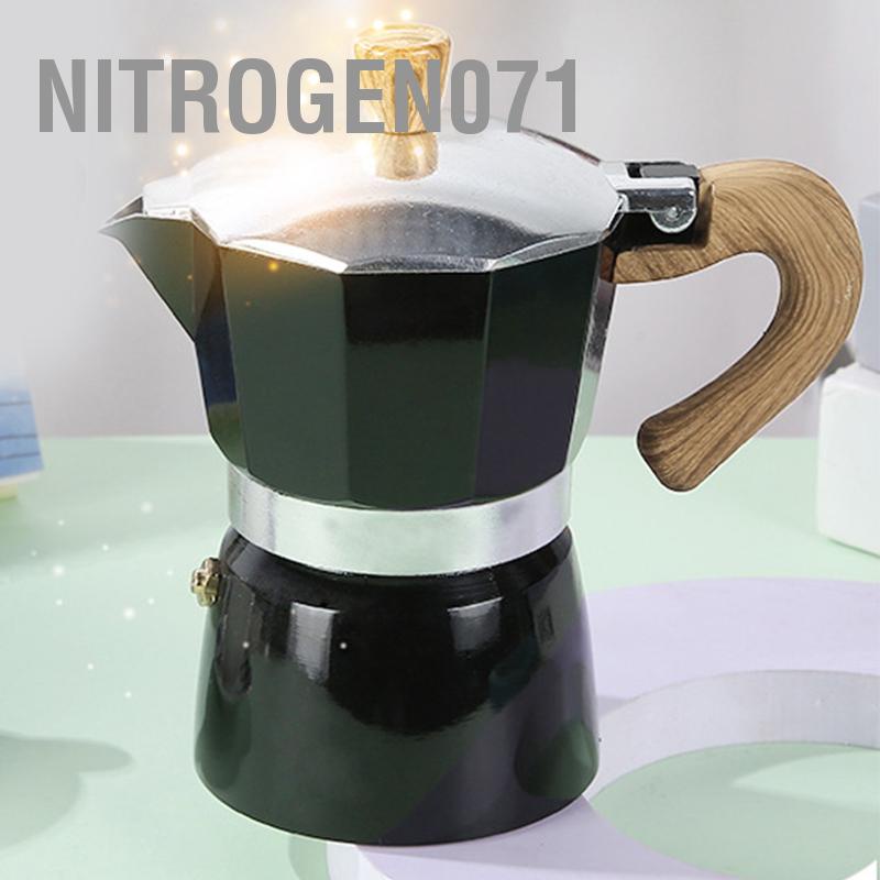 Ấm pha cà phê Moka - Bình pha Cà Phê Bằng Nhôm Có Tay Cầm 150ml/300ml - Nitrogen071