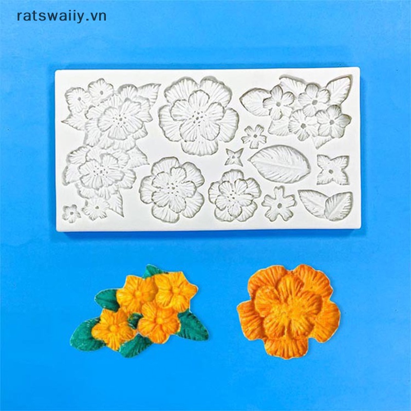 1 Khuôn Silicon Hình Hoa Trà Dập Nổi Trang Trí Bánh Kem diy vn