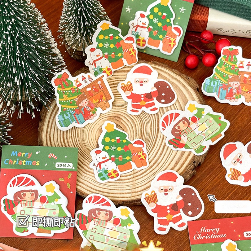Bộ 20 sticker Trang Trí Giáng Sinh Dễ Thương