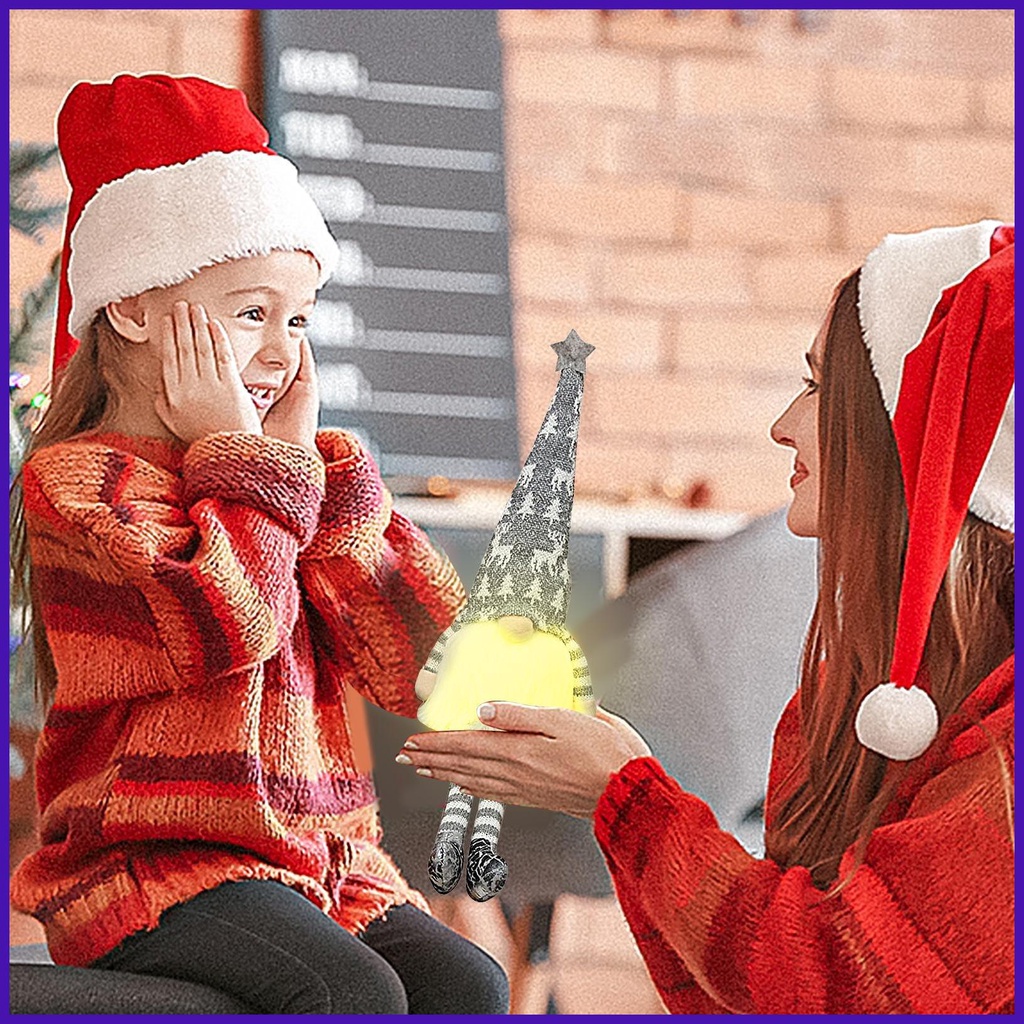 Búp Bê gnome Nhồi Bông Trang Trí Giáng Sinh Phát Sáng Dễ Thương