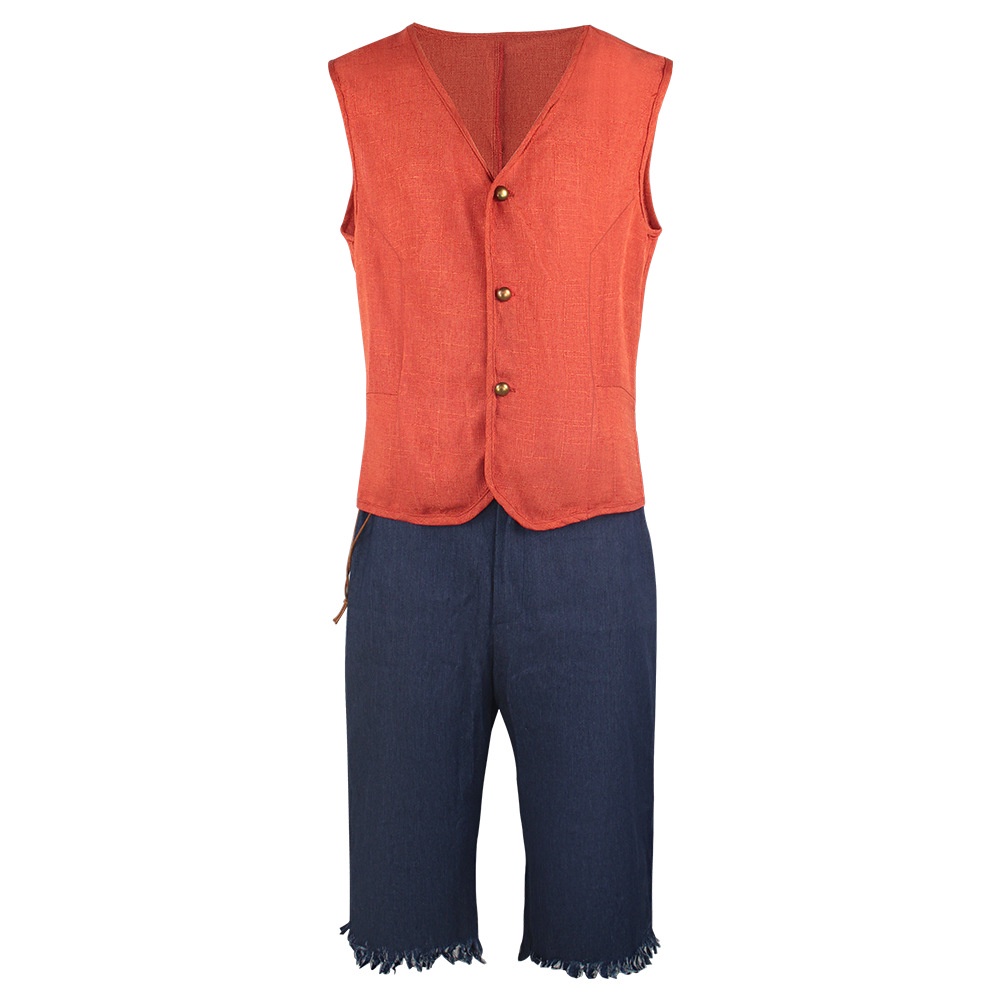 Bộ Trang Phục Hóa Trang Nhân Vật luffy Trong Phim one piece Nhật Bản + Mũ Rơm Phong Cách halloween Cho Nam