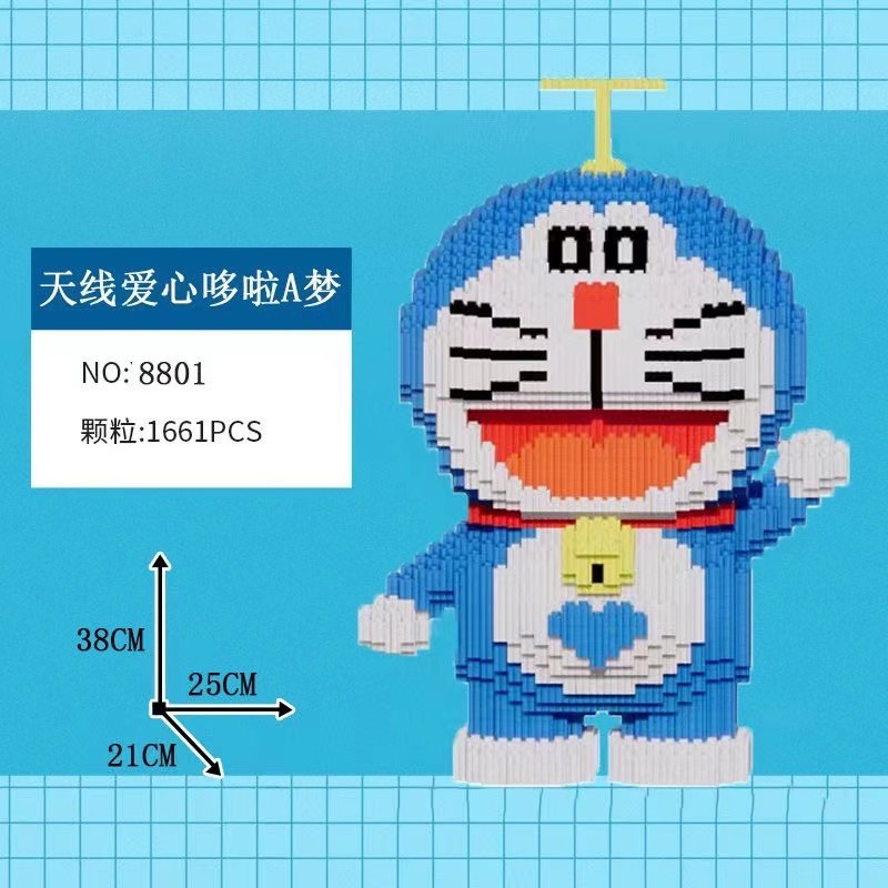 Doreamon lớn 65cm, Mô hình lắp ráp lego doraemon 65-38cm hoạt hình dễ thương Tặng Búa - Sẵn Hàng