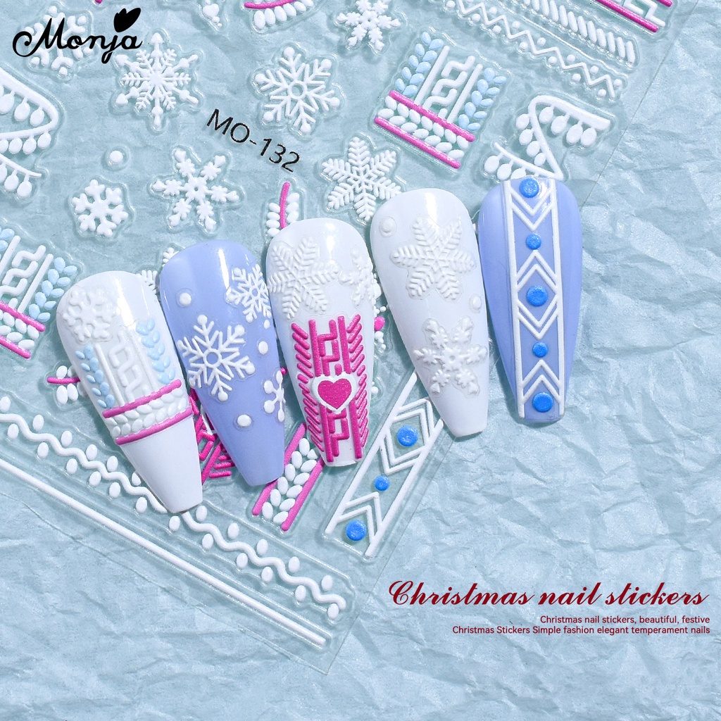 Miếng Dán Móng Tay 3d Hình Ông Già Noel Dễ Thương
