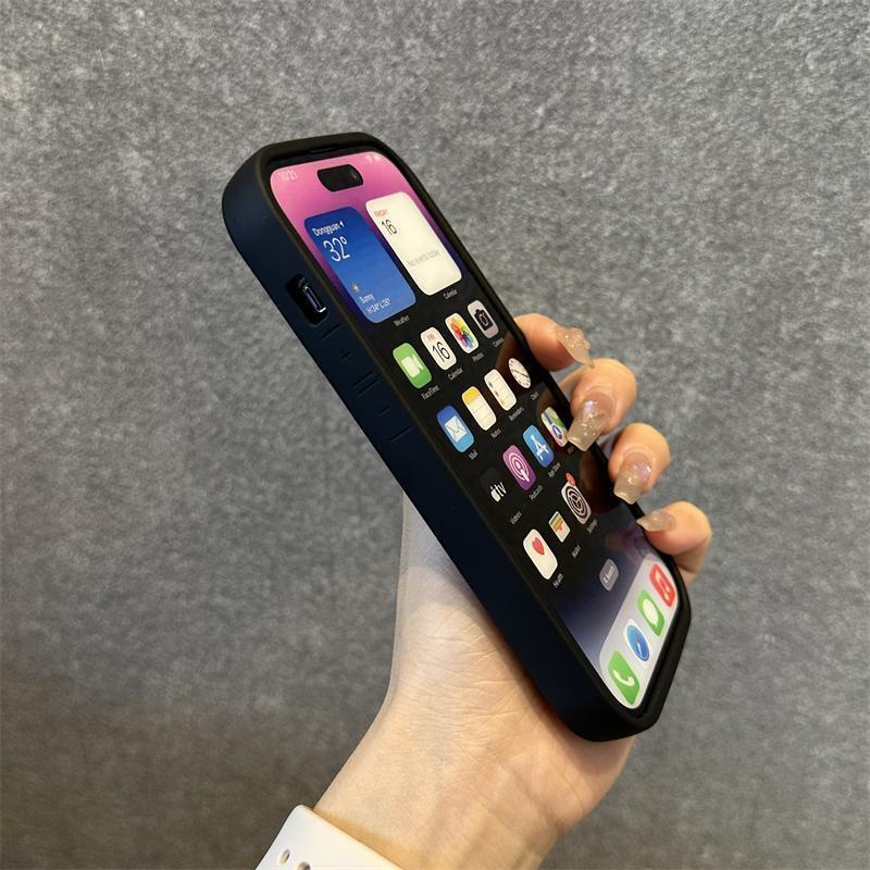 Ốp Điện Thoại Màu Đen Trơn Cho iphone15 13pro 14 apple 12 11 / 13