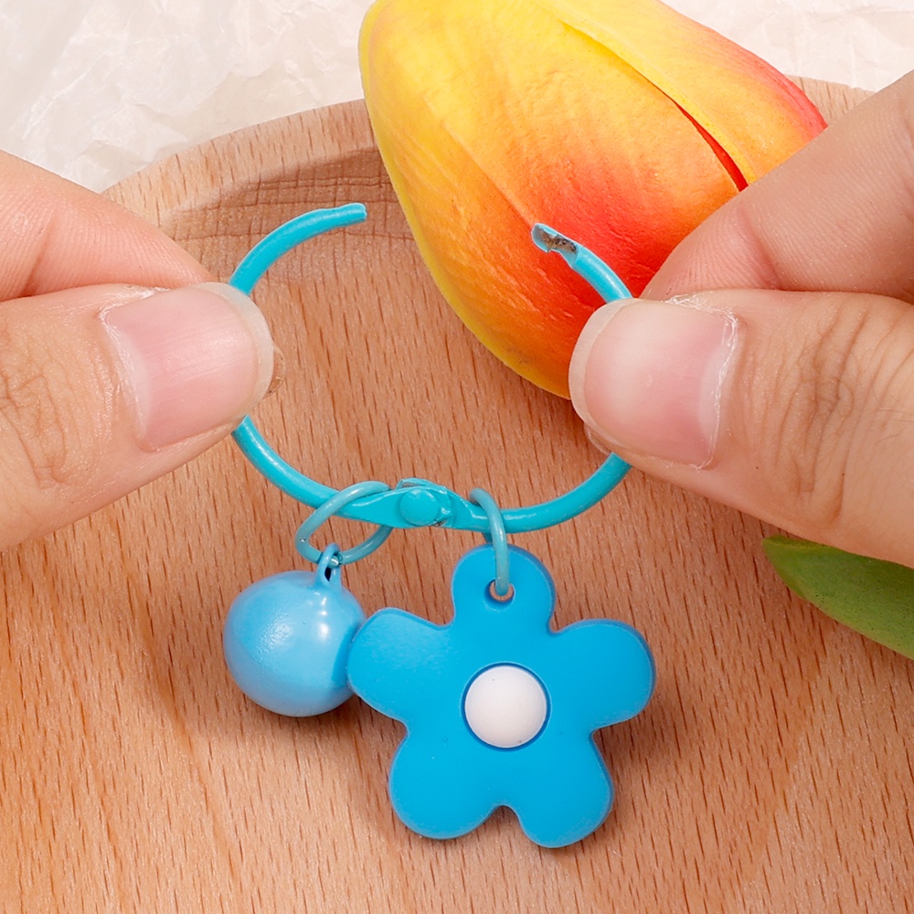 Móc Chìa Khóa Xe Hơi / Móc Túi Xách mini Hình Hoa Màu Kẹo Dễ Thương Phong Cách Hàn Quốc Thời Trang diy
