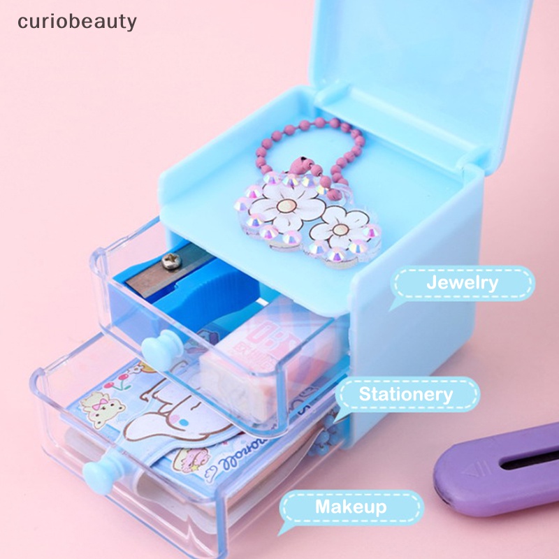 Hộp Đựng Trang Sức Để Bàn mini Hình sanrio hello kitty cinnamoroll my melody Có Ngăn Kéo Dễ Thương
