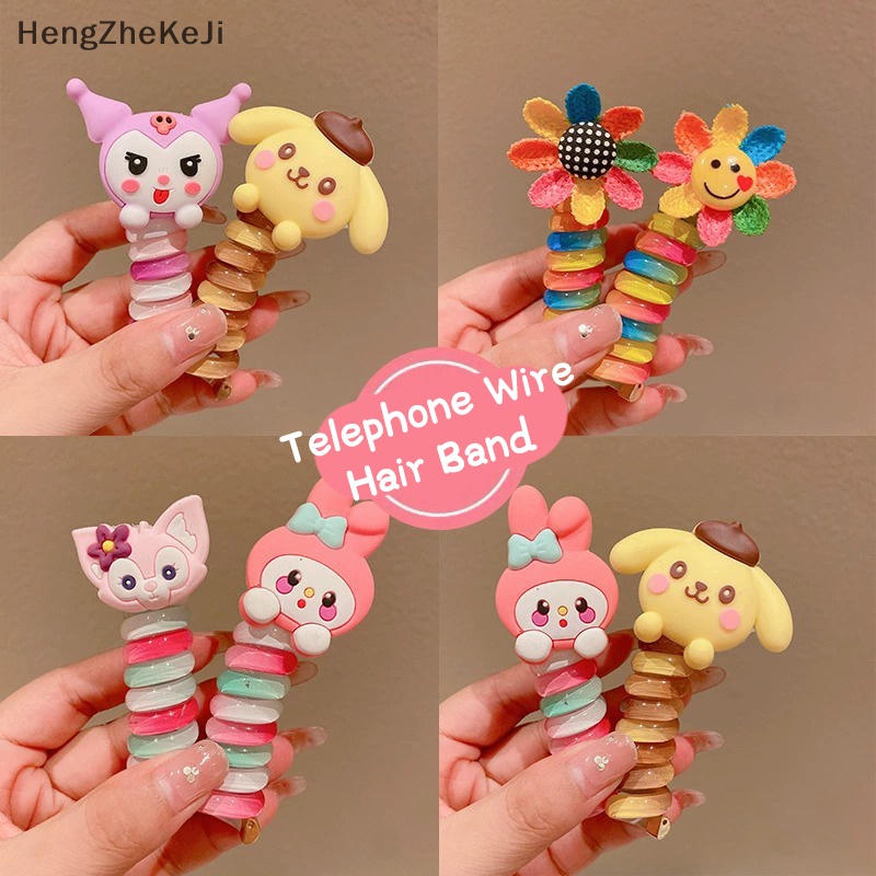 Dây Buộc Tóc Đuôi Ngựa Hoạt Hình Co Giãn Cao Nhiều Màu Sắc Cho Bé Gái