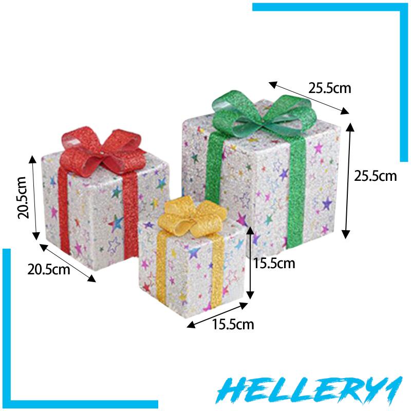 3 Hộp Quà Tặng Trang Trí Cây Thông Giáng Sinh Có Đèn