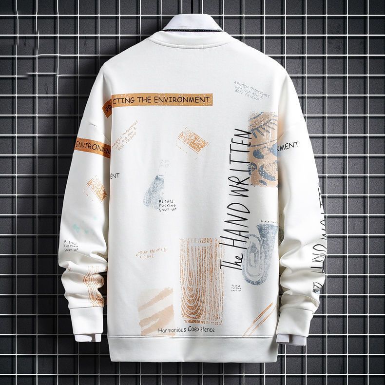 Áo Nỉ Dài Tay Cổ Tròn Phong Cách Hàn Quốc Thời Trang Mùa Thu Mới Cho Nam