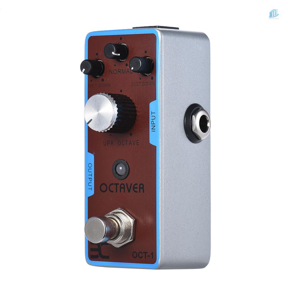 Bàn Đạp Hiệu Ứng Đàn guitar eno ex oct-1 octave mini Bằng Kim Loại Ốp