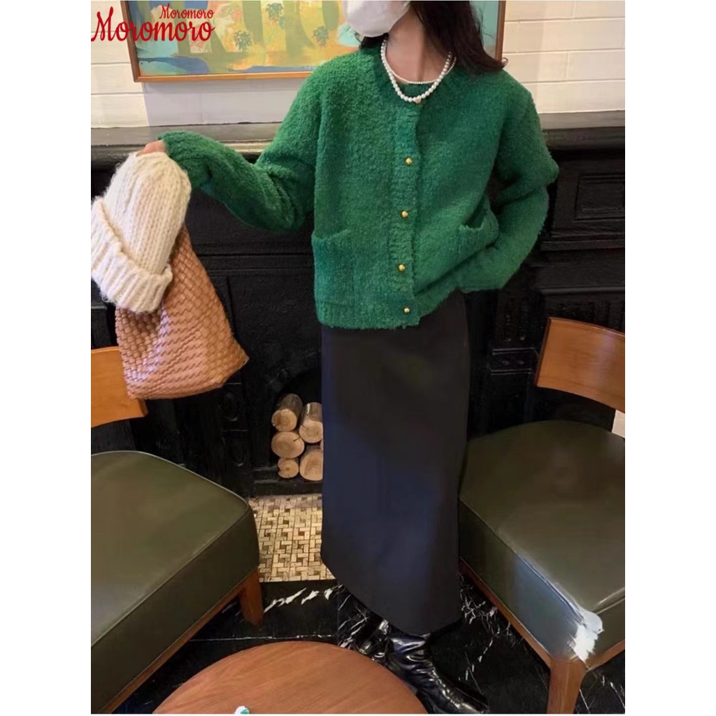 Moromoro Áo Len áo khoác cardigan hàn quốc Thể thao xu hướng INS WMY23A0O9N 42Z231019