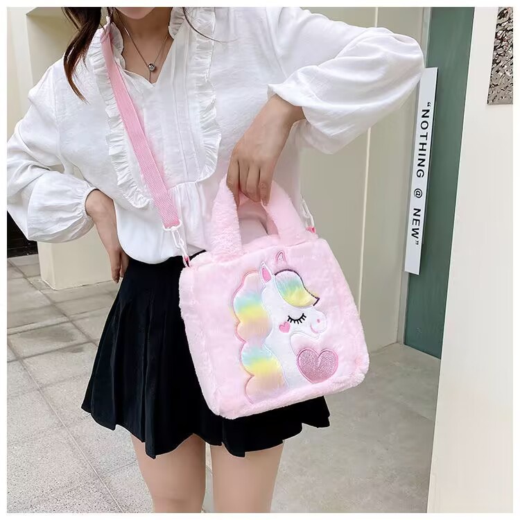 Mới Túi Đeo Vai Cỡ Lớn Thêu Họa Tiết Hoạt Hình Kỳ Lân Dễ Thương Thời Trang Cho Nữ