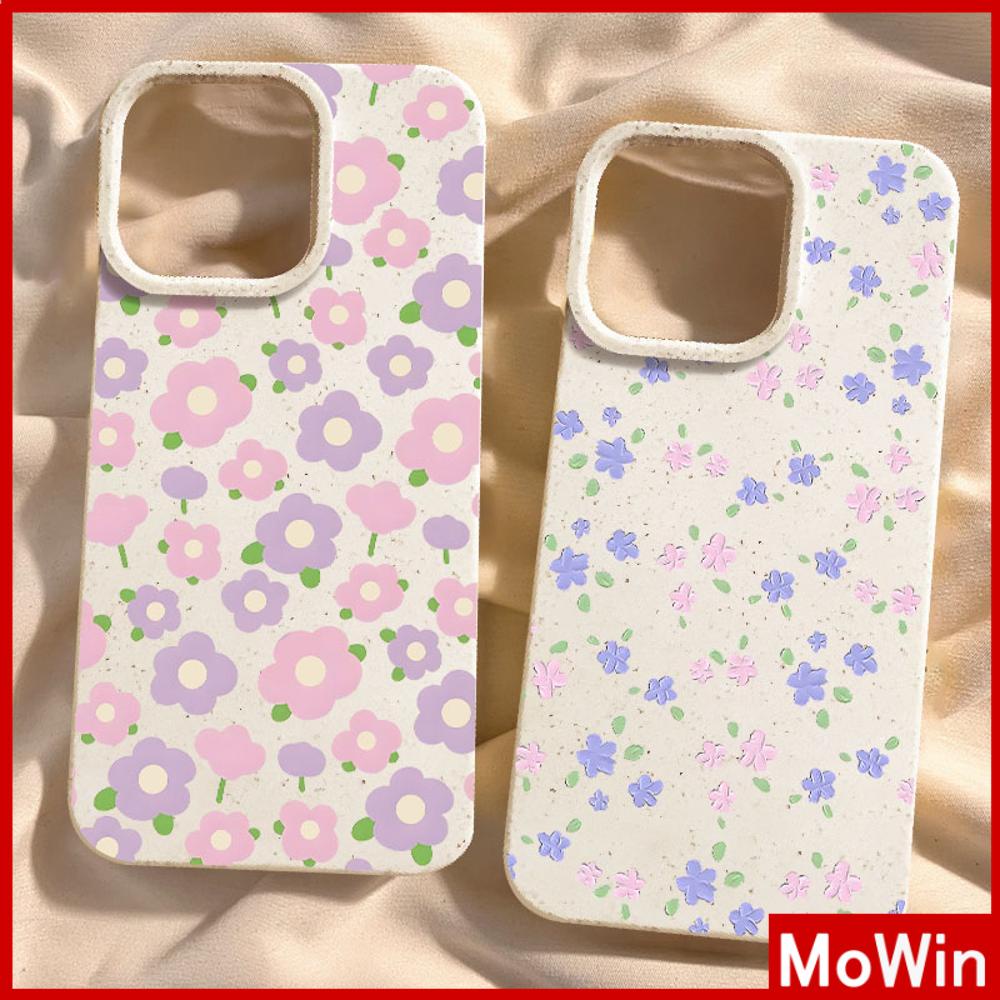 Ốp lưng iPhone 15 Pro Max Vỏ iPhone Màu Trắng Thân Thiện Với Môi Trường Vỏ Mềm Bảo Vệ Camera Chống Sốc Hoa Hồng Tím Đơn Giản Tương Thích Với iPhone 14 13 Pro Max 12 11 XR XS Max 7Plus 8Plus