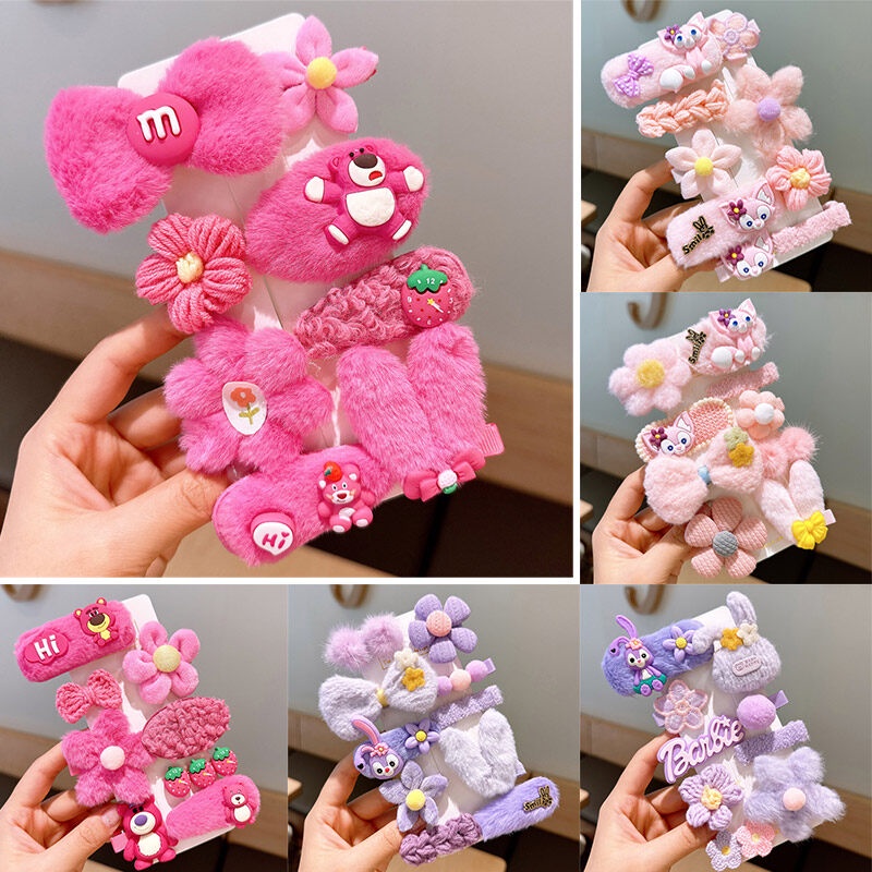 Kẹp Tóc Sang Trọng Lingna Chuông Bowtie Dâu Gấu Bên Barrettes Bộ Nữ Nơ Nút Banger Công Chúa Kẹp Mũ