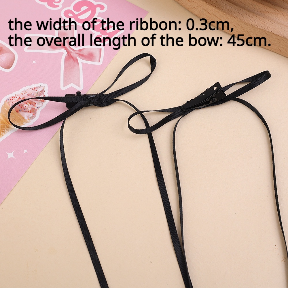 1 Cặp Kẹp Tóc Nơ Ruy Băng Dài Nhiều Màu Sắc Dành Cho Nữ