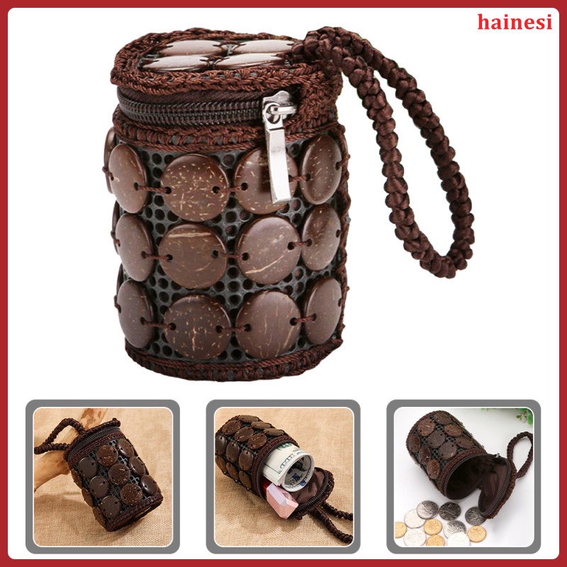 Ví Nhỏ Đựng Tiền Xu Màu Cà Phê Cho Nữ hainesi