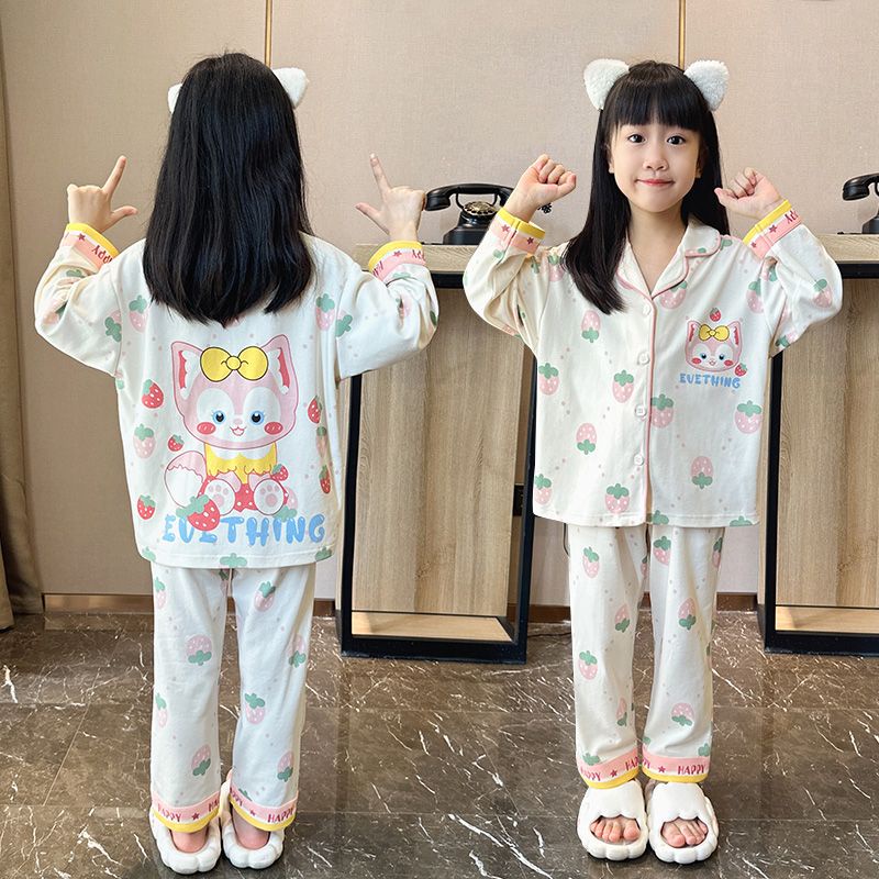 Mới Bộ Đồ Ngủ Tay Dài In Họa Tiết Công Chúa kuromi Thời Trang Xuân Thu Xinh Xắn Cho Bé Gái