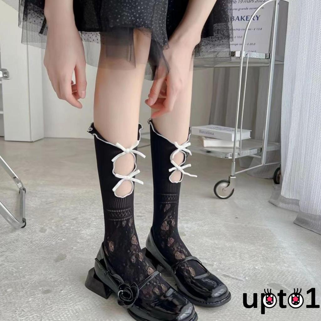 Vớ Lưới Thoáng Khí Mềm Mại Đính Nơ Phong Cách lolita Cho Nữ