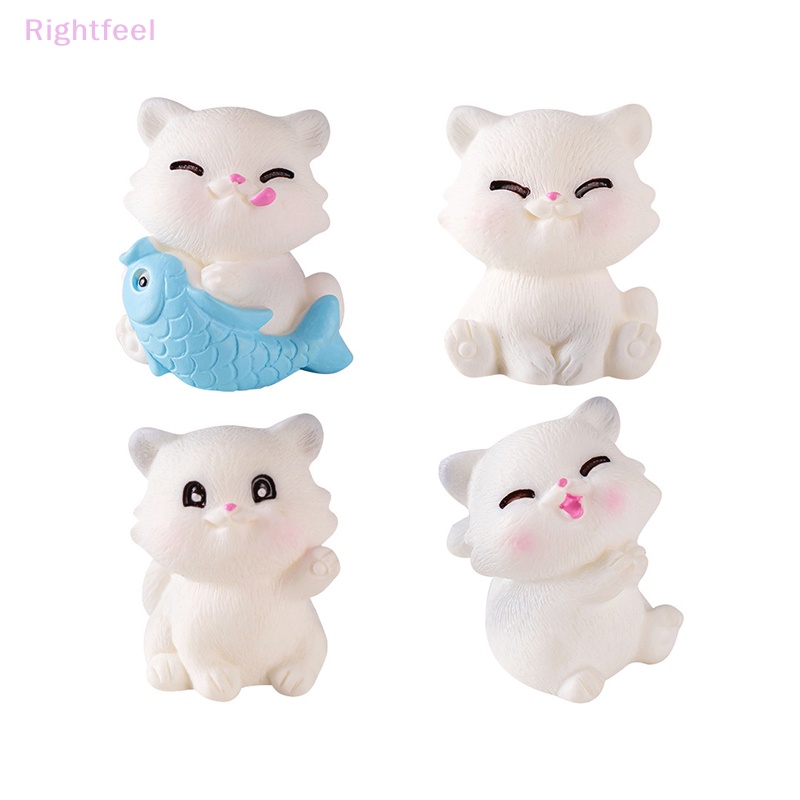 Tượng Mèo Trắng Mini Dễ Thương Trang Trí Tiểu Cảnh diy Mới