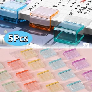 Set 5 Kẹp Cố Định Tài Liệu / Giấy Kiểm Tra Dạng Nhấn Màu Kẹo Trong Suốt