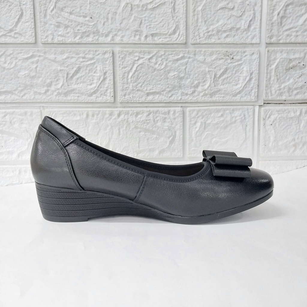 Giày VNXK đế xuồng họa tiết nơ ngang, mũi tròn 2cm