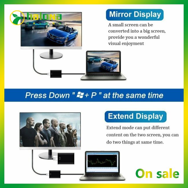 Halo Cáp Chuyển Đổi usb 3.0 Sang hdmi 1080p Cho pc laptop hdtv tv