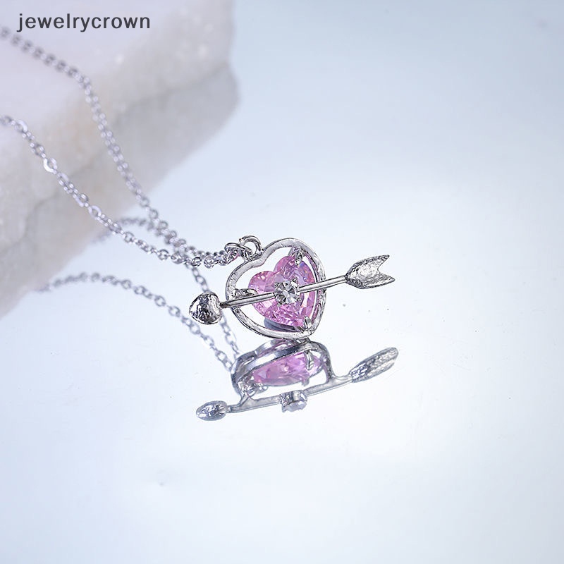 Vòng cổ Mặt Hình Giọt Nước Trái Tim Pha Lê Hồng Ngọt Ngào Cho Nữ y2k