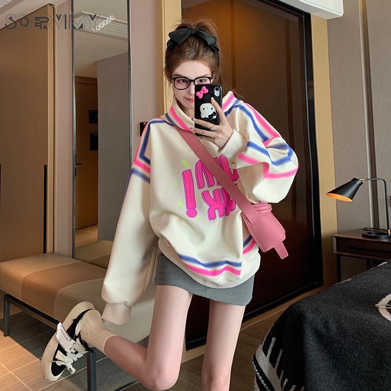 SOERVIMY Áo Khoác hoodie áo khoác nữ hoodie Popular INS trendy Fashion WWY23A0YEO 43Z231026