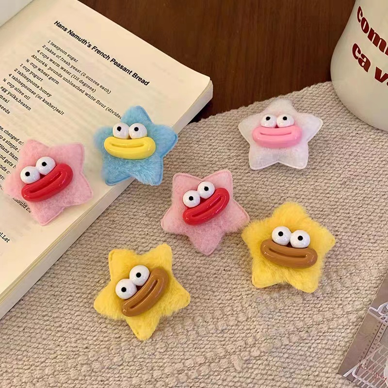 Kẹp Tóc Hình Ngôi Sao Mặt Cười Dễ Thương Vui Nhộn Phong Cách Hàn Quốc