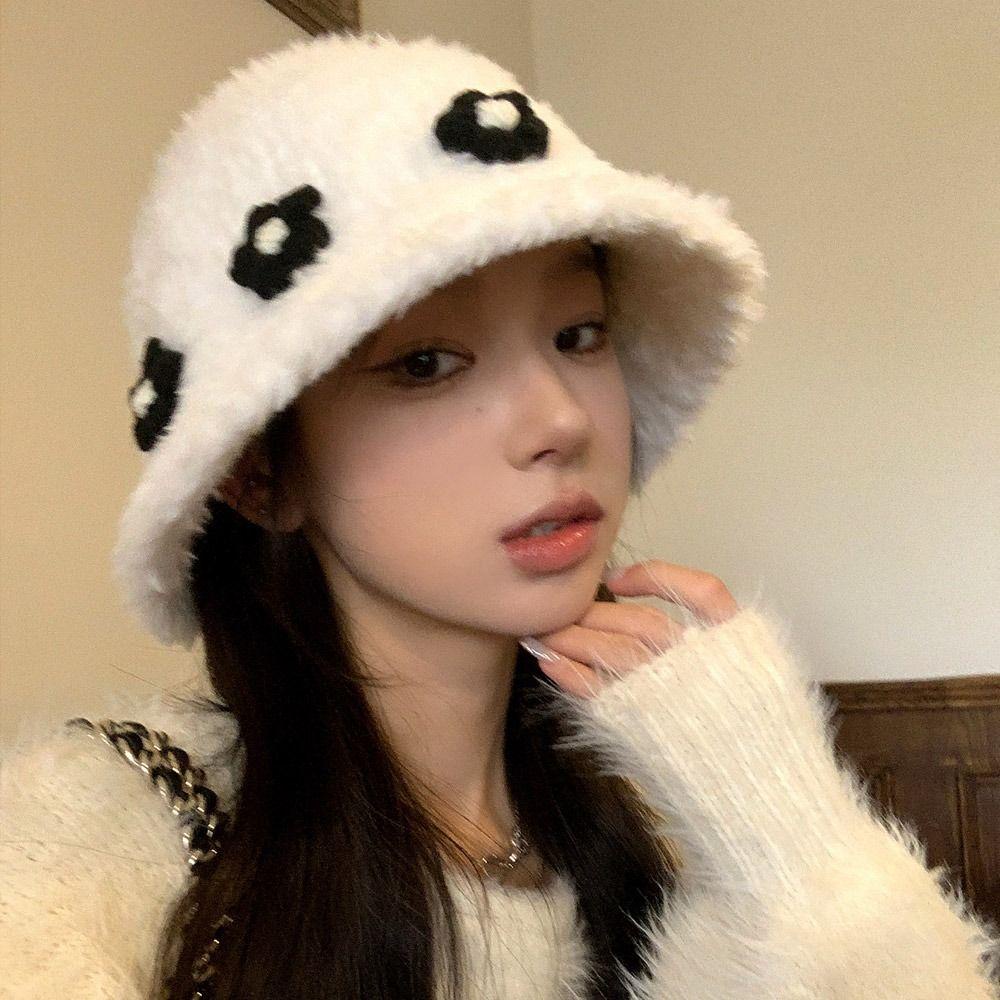 Mũ beanie Dệt Kim Dày Dặn Màu Trơn Giữ Ấm Tai Thời Trang Mùa Đông