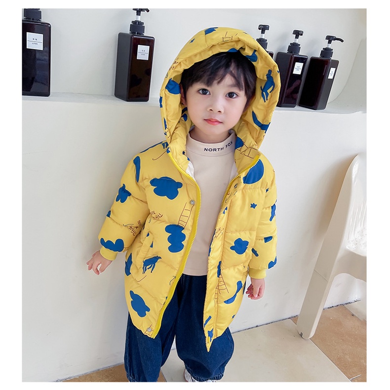 Áo Khoác Phao Đệm cotton Dày Giữ Ấm Mùa Đông Kiểu Hàn Quốc Dễ Thương Cho Bé Trai / Gái