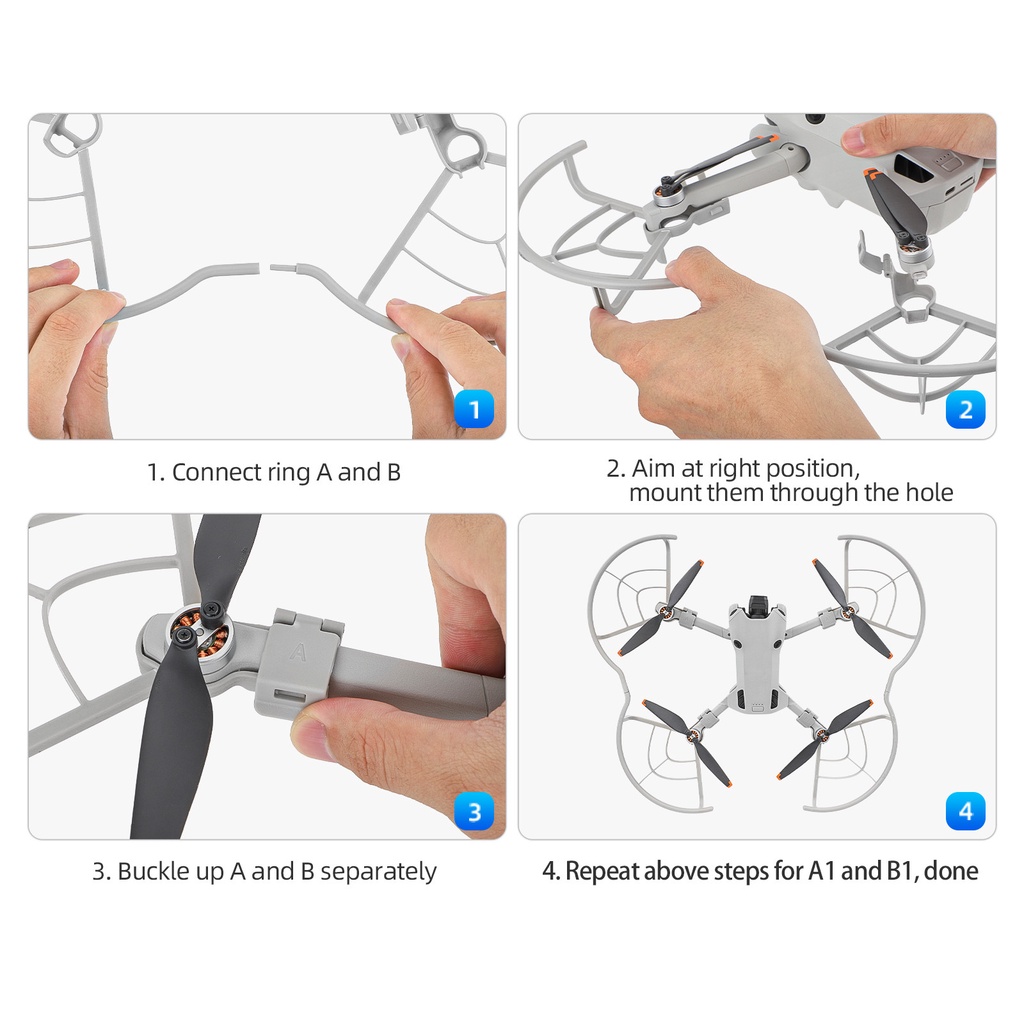 Vòng Bảo Vệ Cánh Quạt Chống Va Đập Tháo Gỡ Nhanh Cho dji mini 4 pro