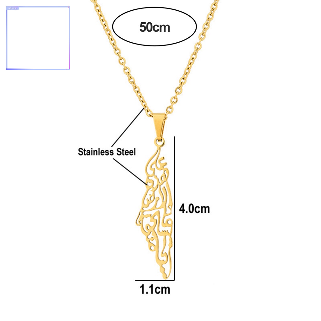Dây Đai sujianxia sujianxia| Vòng cổ Mặt Hình Bản Đồ palestine Bằng Thép Không Gỉ Phong Cách Đồng Quê Cho Nam Và Nữ perfec