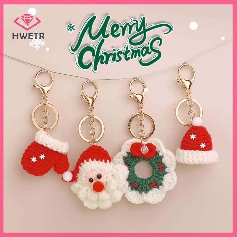 Móc Khóa Hình Ông Già Noel Đan Len Dễ Thương Mới