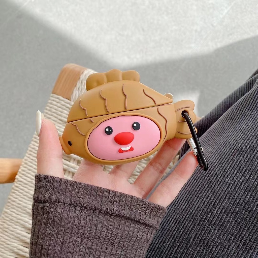 Vỏ Bảo Vệ Hộp Sạc Tai Nghe airpods 1 2 3 pro pro2 airpods3 i12 i13 inpods 12 13 pro Hình taiyaki 3d Dễ Thương
