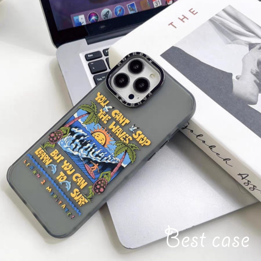 Ốp Điện Thoại Cứng In Hình Cây Dừa / Sóng Biển Cho iphone 11 12 13 14 15 pro max