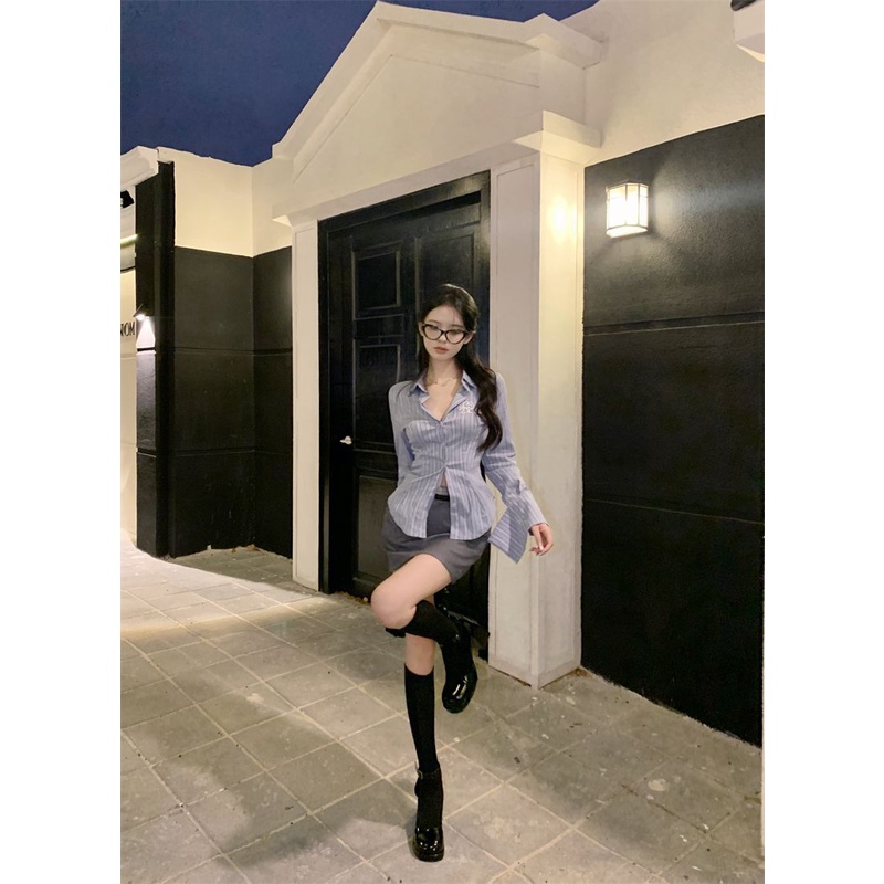 Tomorrow  Áo Sơ Mi Tay Dài Dáng Ôm Thêu Họa Tiết Phong Cách Mỹ Cổ Điển Thời Trang Mùa Xuân wd0302