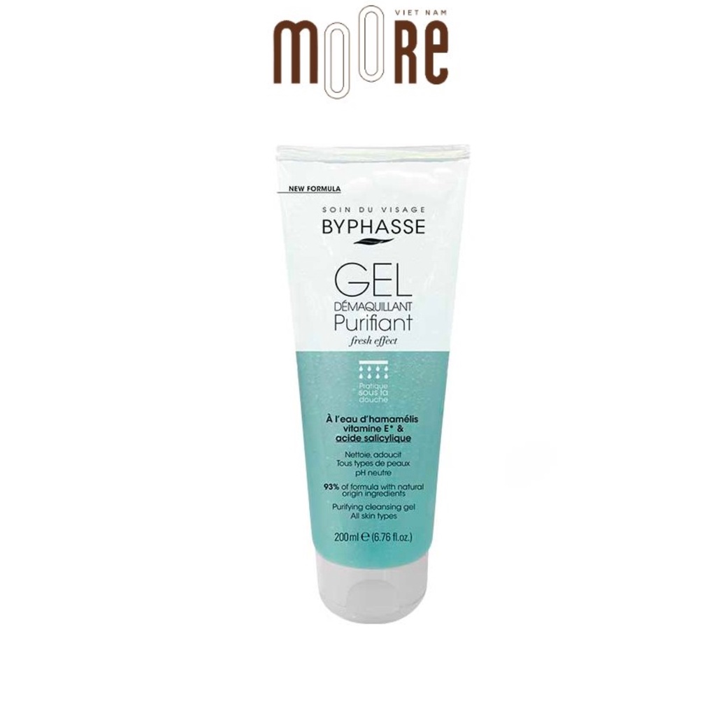 Gel rửa mặt Byphasse Purifying Cleansing Gel All Skin Types 200ml