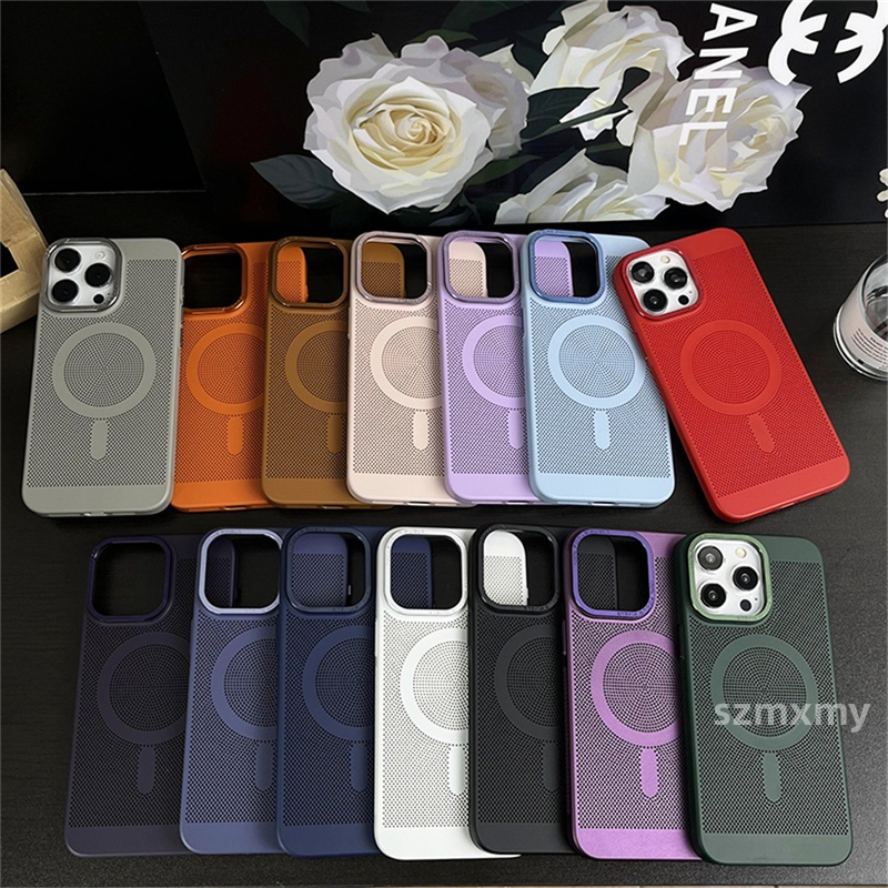 Ốp Điện Thoại pc Cứng Dạng Nhám Khung Ảnh Từ Tính Chống Rơi Cho iphone 15 13 12 14 pro max