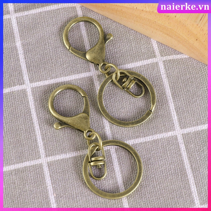 Set 2 Móc Khóa Hình Tôm Hùm + 2 Vòng Tròn Bằng Kim Loại