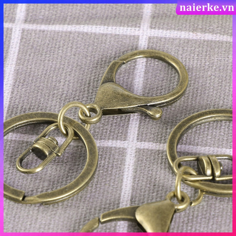 Set 2 Móc Khóa Hình Tôm Hùm + 2 Vòng Tròn Bằng Kim Loại