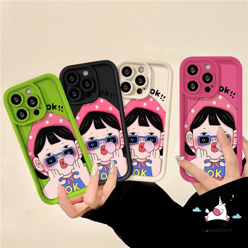 Hoạt Hình Ốp Điện Thoại silicon Mềm Hình Cô Gái Mắt Thiên Thần Cho iphone 7plus 11 15 14 13 12 pro max 15 7 6 8 6s plus x xr xs max se 2020