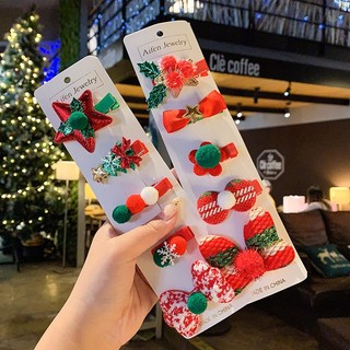 Set 5 Kẹp Tóc Hình Nón Giáng Sinh Dễ Thương
