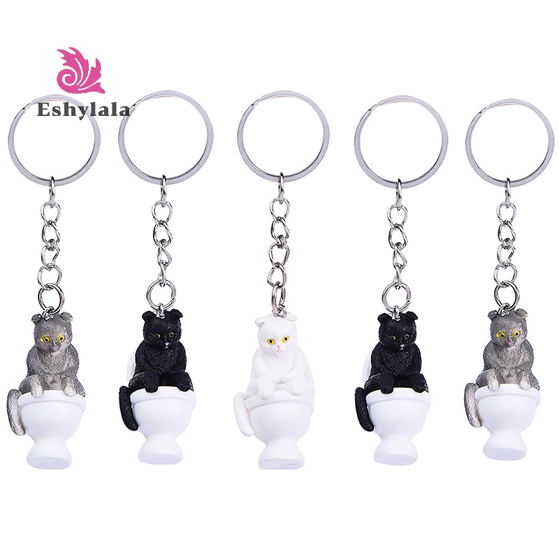 Móc Khóa Hình Chú Mèo Hoạt Hình eshylala Dễ Thương Vui Nhộn