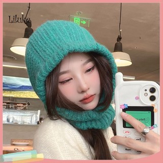 Mũ len trùm tai màu trơn thời trang thu đông cho mẹ và bé
