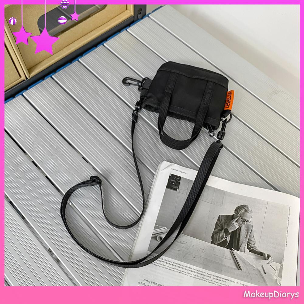 ★ Đồ Trang Điểm Trang Điểm ★ Túi Xách nylon Màu Sắc Trơn Thân Thiện Với Môi Trường Phong Cách retro unisex