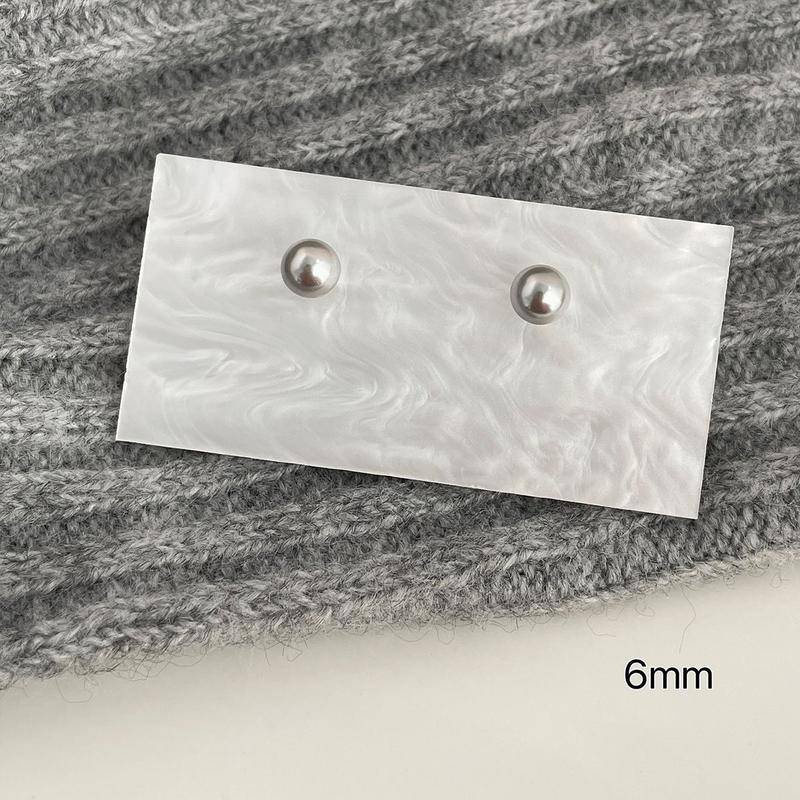 Bông tai ngọc trai Stud tích cực tròn 12mm ngọc trai Earrings 925 bạc kim ins bông tai stud ngọc trai lớn
